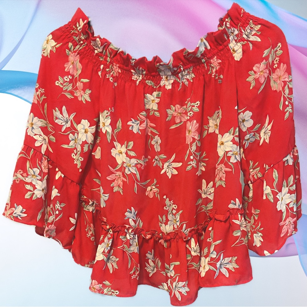 OFF SHOULDER FLORAL TOP BY DIVIDED | H&M